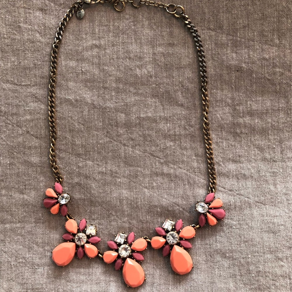 Coral and gemstone necklace J Crew